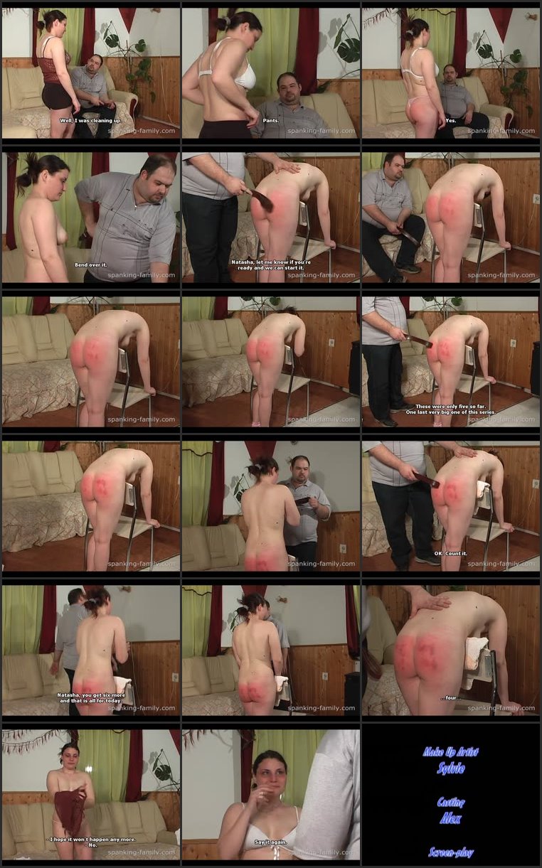 Screenlist Natasha Sobers Up During the Blows of the Belt - spanking-family - SD/WMV