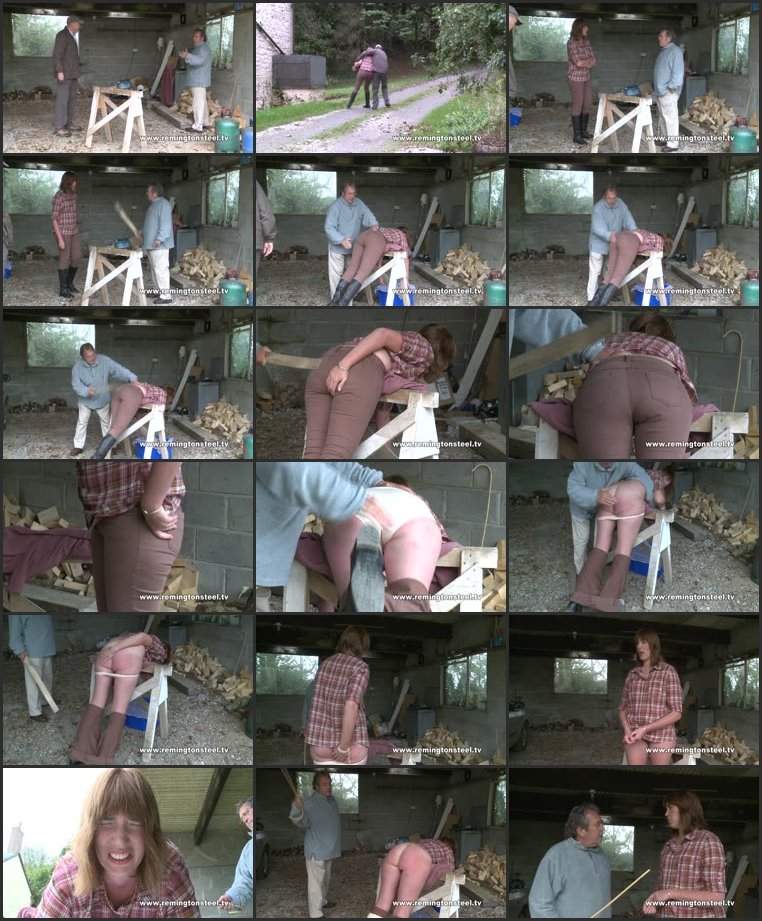 Screenlist Sarah caned in the woodshed - spankingsarah - SD/WMV