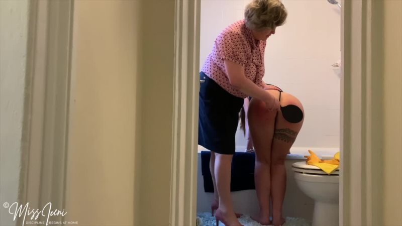 Cover Diana The Italian Au Pair Punished By Step-mother-in-law Part 3 - Bathroom Spanking And Paddling - At Home with Miss Iceni - HD/MP4