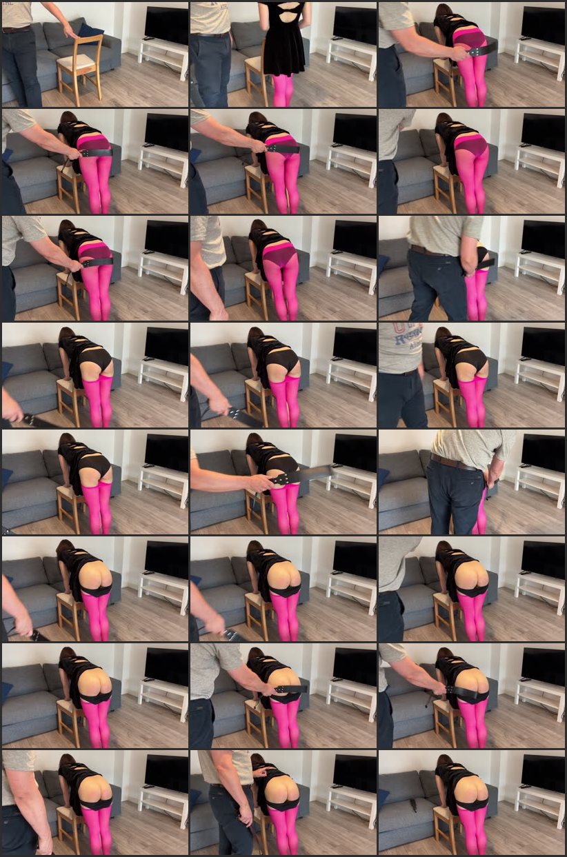 Screenlist Priorities Part 2 - The Leather Strap Over Tights (pantyhose) And Then On The Bare - Kitty Productions - Full HD/MP4