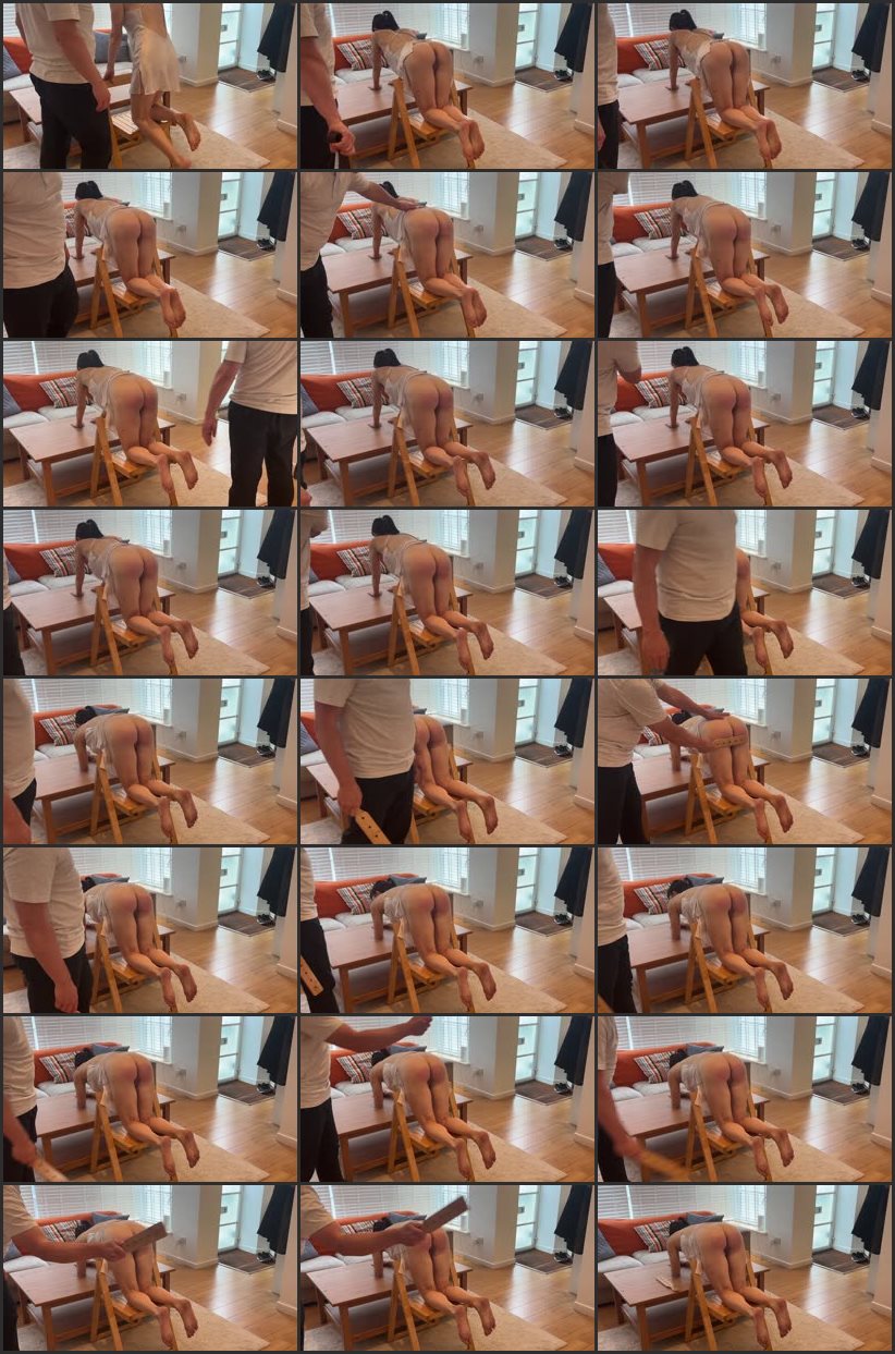 Screenlist Landlord Part 2 - Kinia's Punishment At The Hands Of Her Landlord Continues On The Bare With The Belt And The Paddle - Kitty Productions - Full HD/MP4