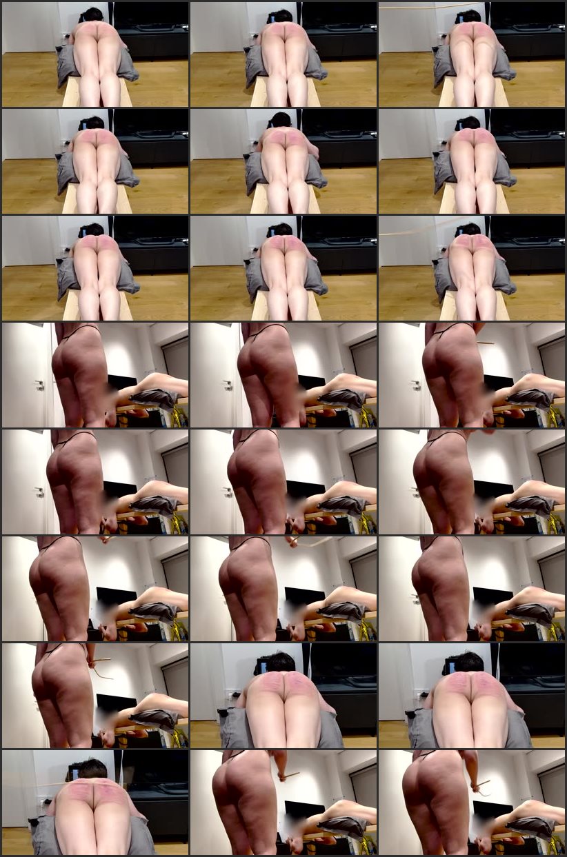 Screenlist Femdom Caning On The Bench - Both Angles - Bunny theWolf - Full HD/MP4