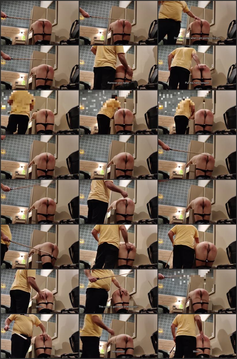 Screenlist Morgana, Bent On A Small Desk In A Hotel, Receive A Painful Caning (part 2) - SpankingLoversITA - Full HD/MP4