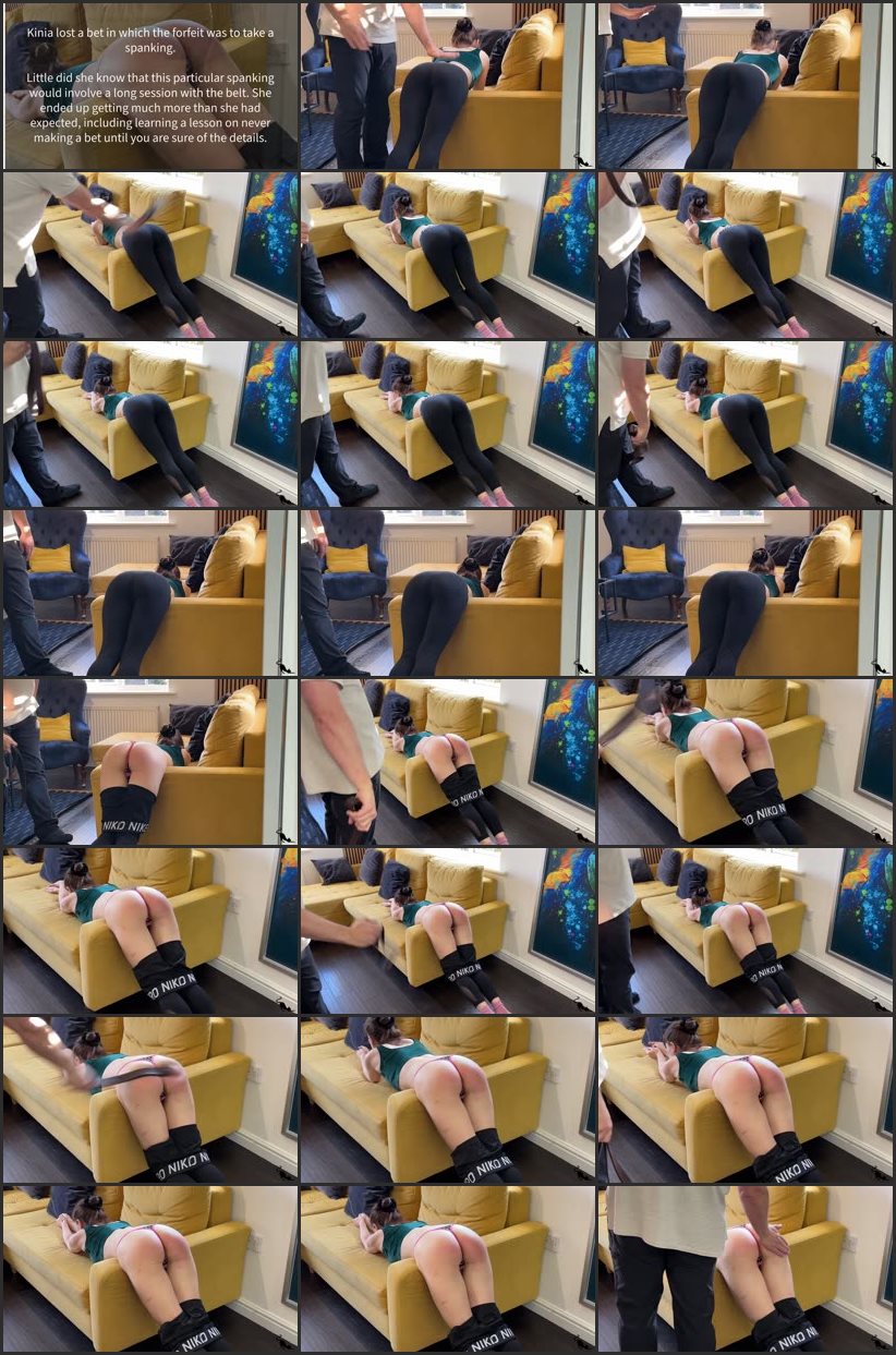 Screenlist The Devil Is In The Detail - Kinia Loses A Bet But Had No Idea That The Forfeit Would Be A Thorough Thrashing From The Belt - Kitty Productions - Full HD/MP4