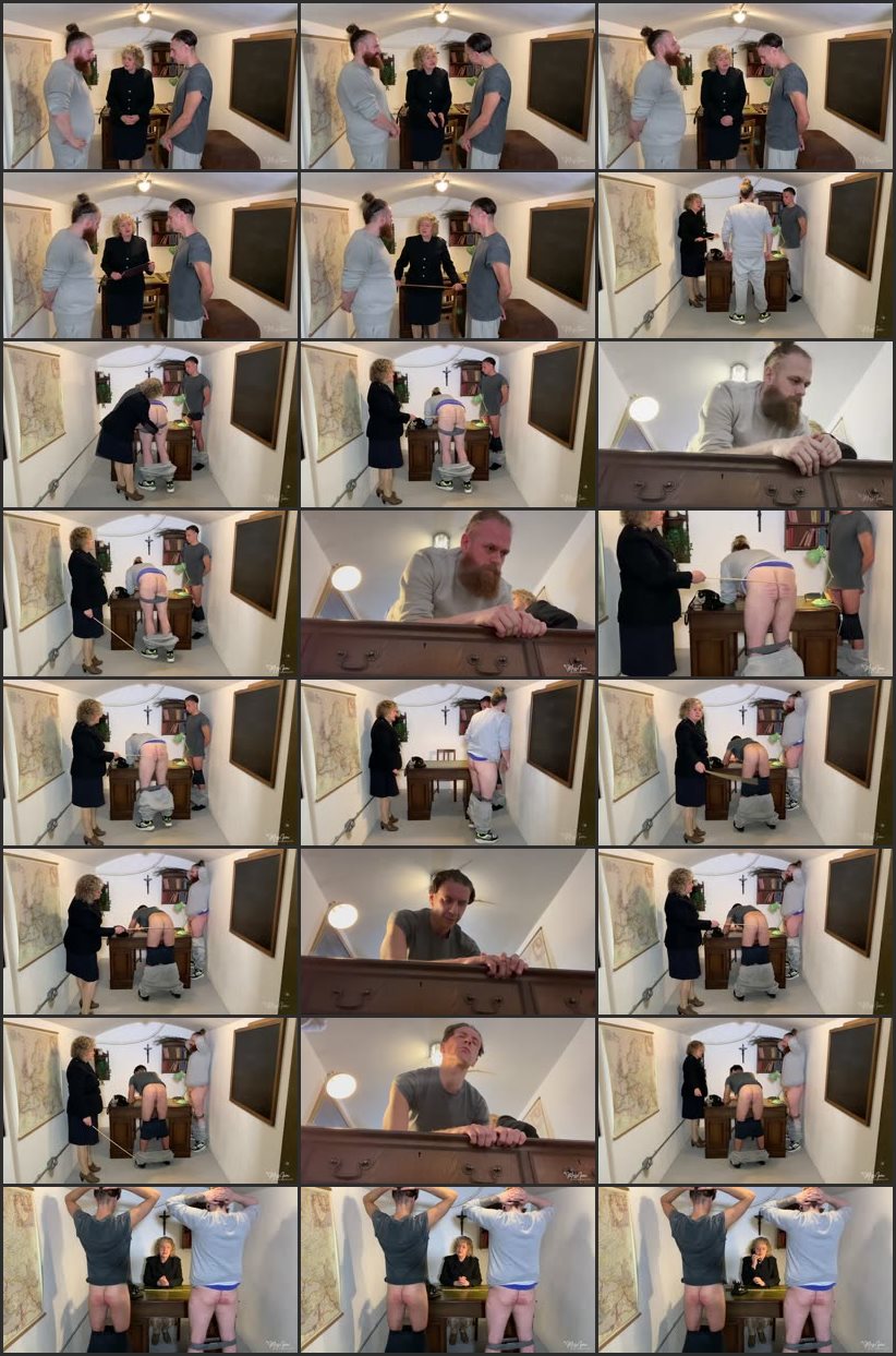 Screenlist Take Them Down! Bad Boys Caned Together By The Prison Governess - At Home with Miss Iceni - Full HD/MP4