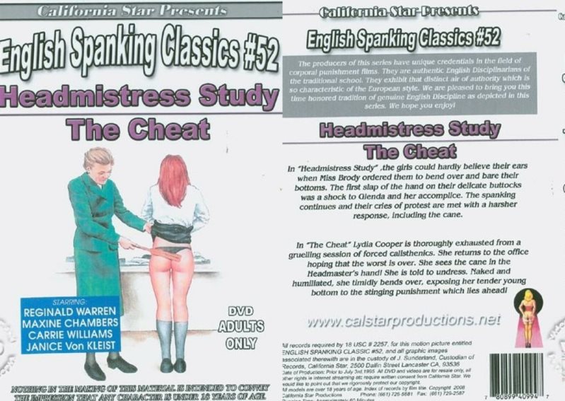 Cover English Spanking Classics #52 - Headmistress Study & The Cheat - California Star Productions - SD/MP4