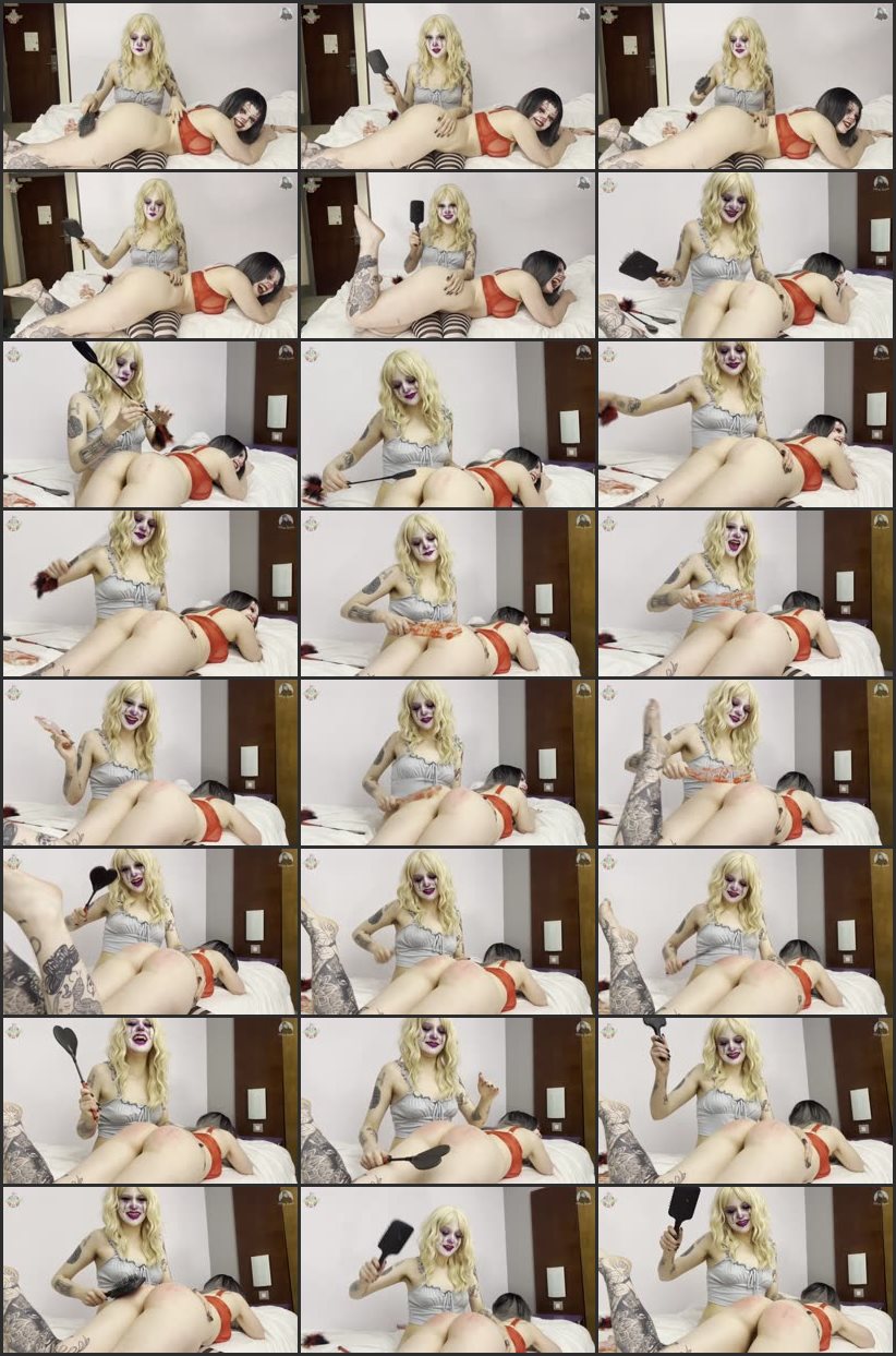 Screenlist Clown Hairbrush Spanks And More - Paddle Spanks, Crop Spanks, Impact - Blaire Game - 4K Ultra HD/MP4