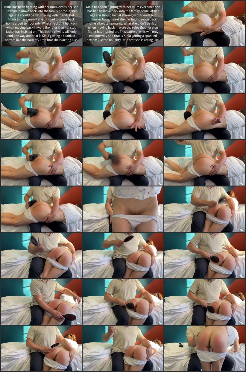 Screenlist Never Too Old Part 2 - Kinia Is Back Over Her Step Father's Knee - Kitty Productions - Full HD/MP4