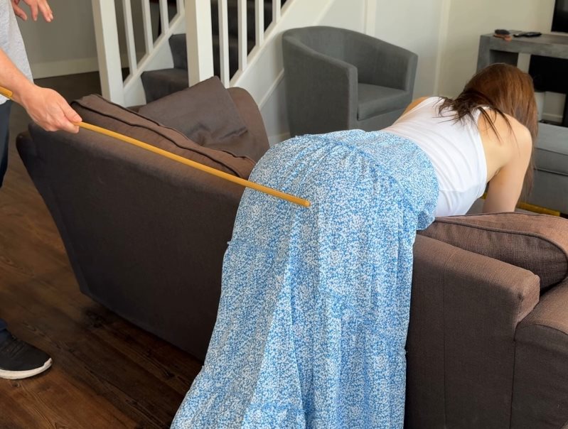 Cover The Bohemian Tease - A Maintenance Spanking Over A Boho Skirt, With The Hand, Hairbrush And Cane - Kitty Productions - Full HD/MP4