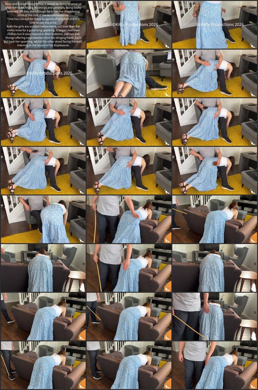 Screenlist The Bohemian Tease - A Maintenance Spanking Over A Boho Skirt, With The Hand, Hairbrush And Cane - Kitty Productions - Full HD/MP4