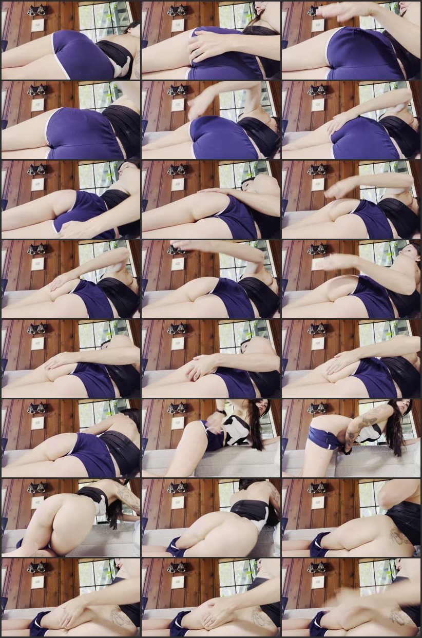 Screenlist Spanking Myself Over Shorts Then Bare Bottom - Iris Steele Spanking Clips - Full HD/MP4